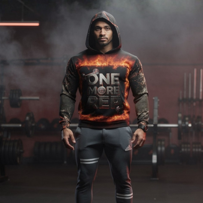 27One More Rep OS Hoodie Front Gym Black 2