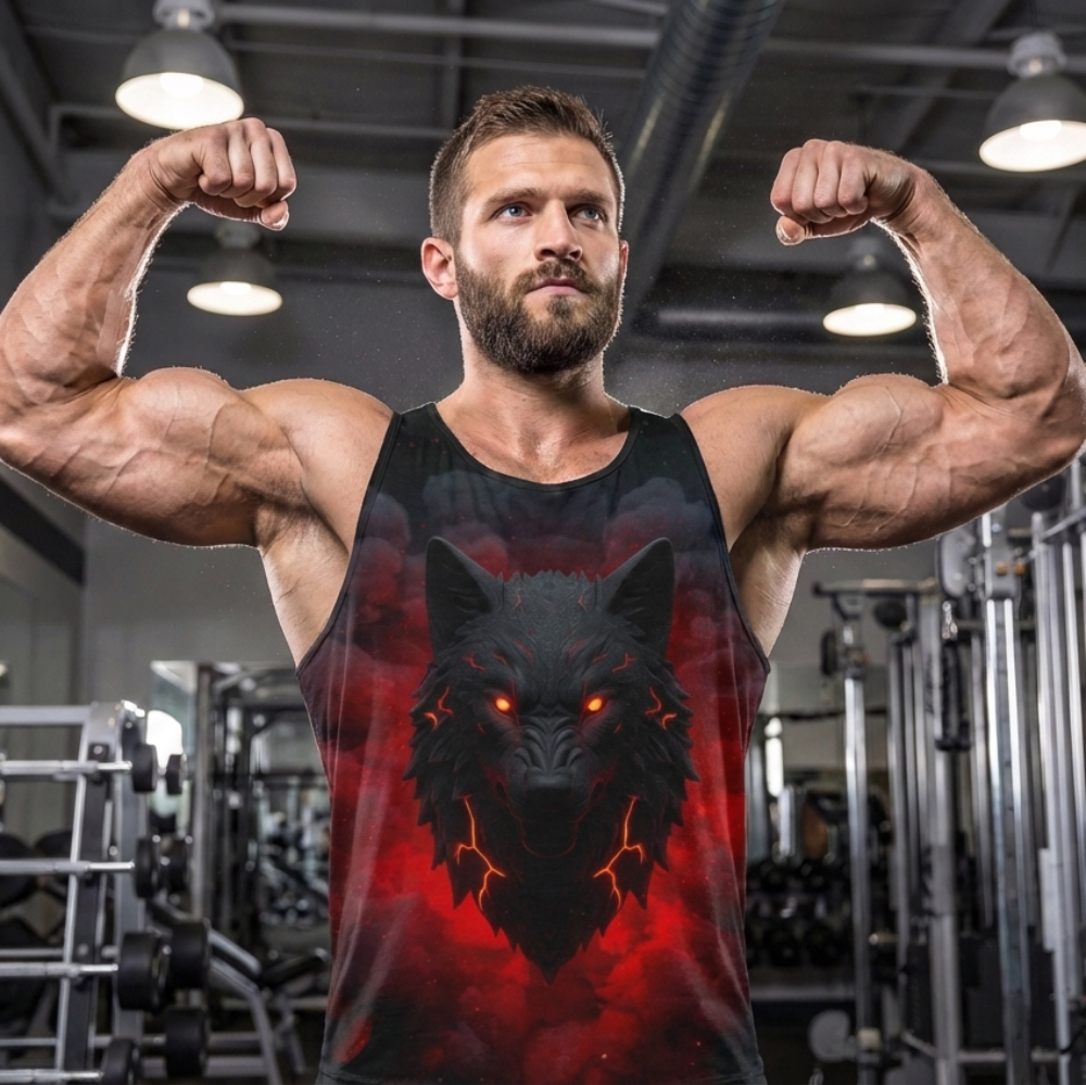 Beast Mode Wolf Shirt Front Flex