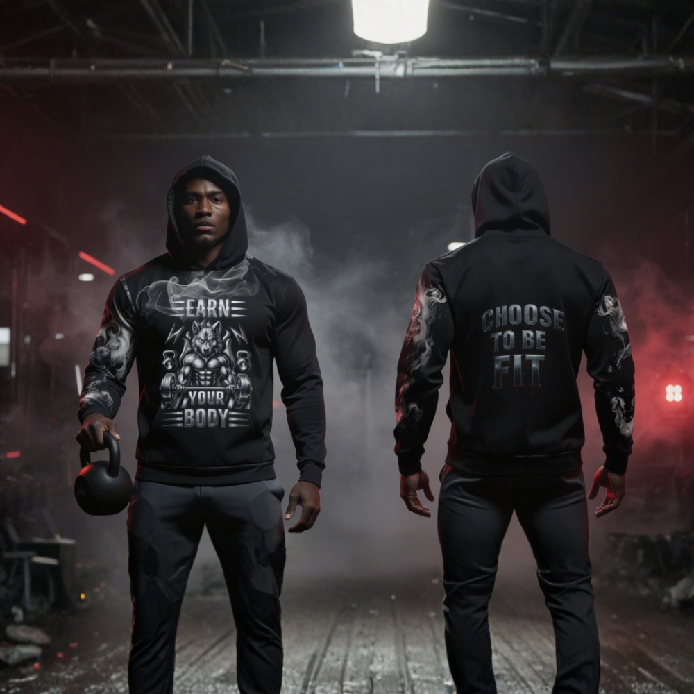 Wolf Discipline bodybuilding gym hoodie