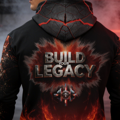 27One More Rep OS Hoodie Front Gym Black Build Your Legacy