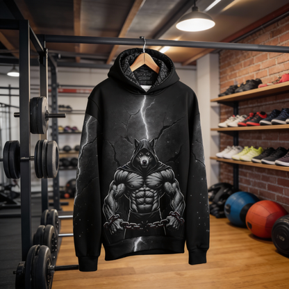 Wolf Discipline bodybuilding gym hoodie