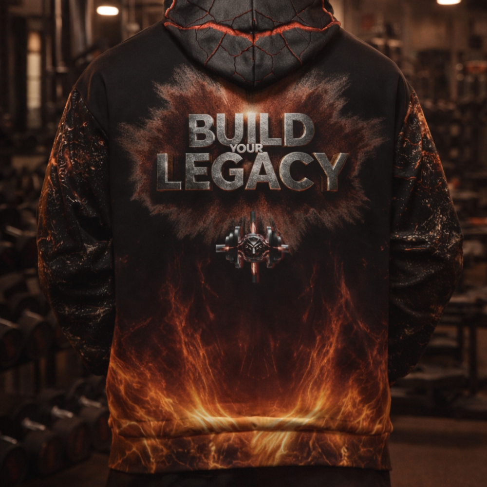Build Your Legacy OS Hoodie Back Gym Red