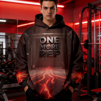 One More Rep OS Hoodie Front Gym Red