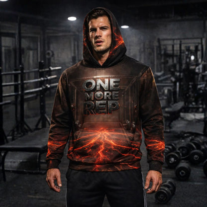One More Rep OS Hoodie Front Gym Black