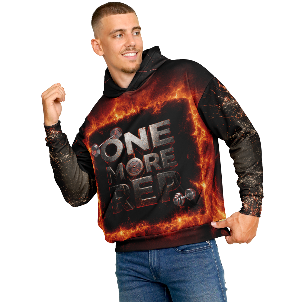 One More Rep OS Hoodie Front Single Guy