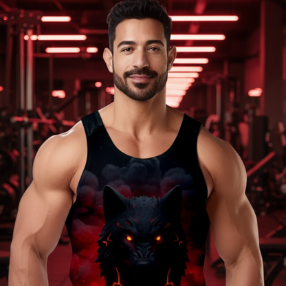 Wolf Tank Shirt Red Gym