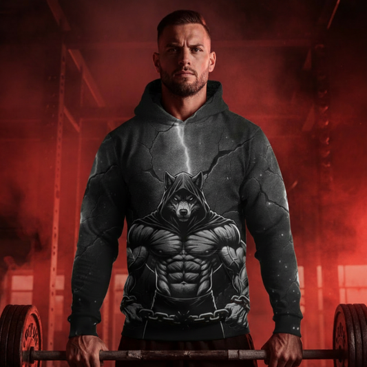 Wolf Discipline bodybuilding gym hoodie