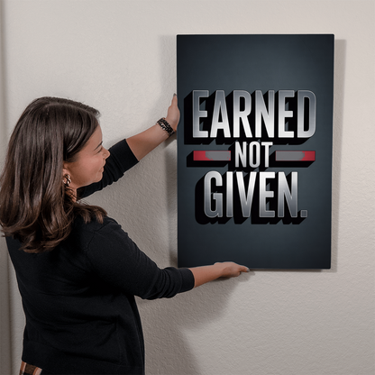 EARNED. NOT GIVEN. — Metal Print