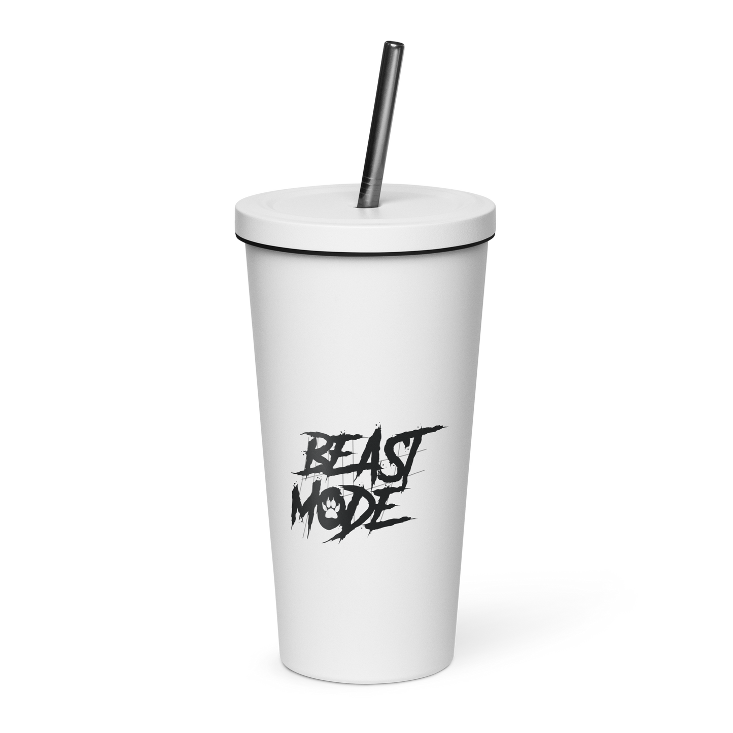 Insulated tumbler with a straw | Beast Mode