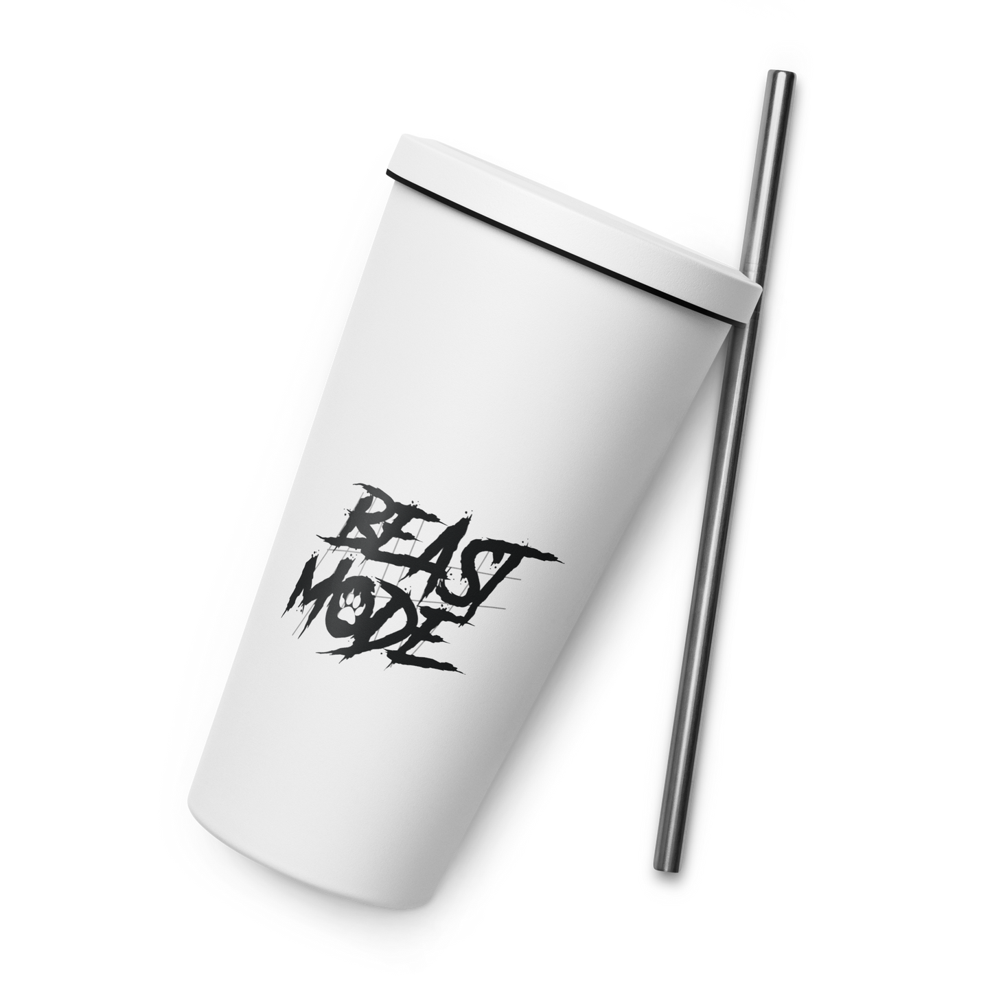 Insulated tumbler with a straw | Beast Mode