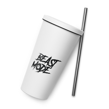 Insulated tumbler with a straw | Beast Mode