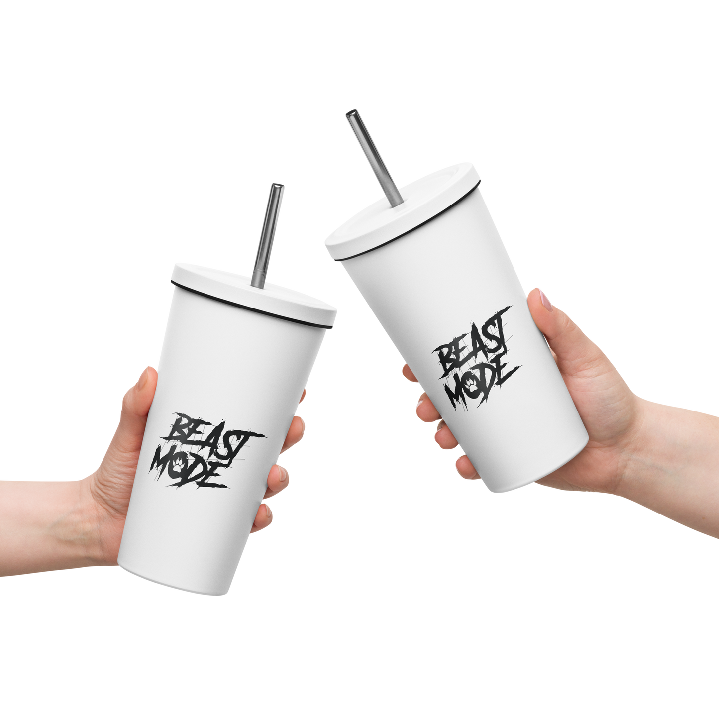 Insulated tumbler with a straw | Beast Mode